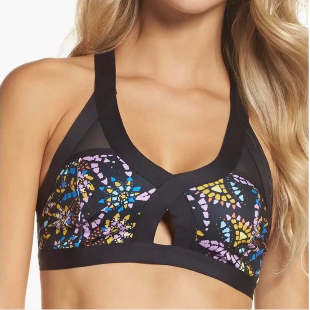 Free People Liza printed sports bra OR bathing suit top